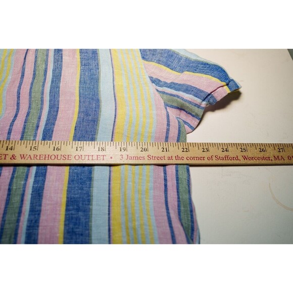 C & C California womens linen button up striped shirt top blouse - Picture 4 of 5